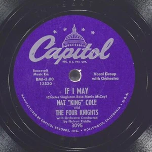 NAT "KING" COLE A Blossom Fell CAPITOL 3095 VG 78 10" 1955 Easy Listening - Picture 1 of 4