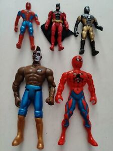 Spiderman batman superhero Figures x 5
