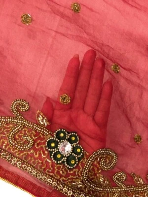 Bufanda Georgette Dupatta vintage india bordada estola larga para mujer LD7227 Foto 1 de 4