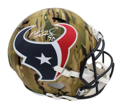 Casco camuflado tamaño completo de velocidad de los Houston Texans firmado por Mario Williams NFL Foto 1 de 2
