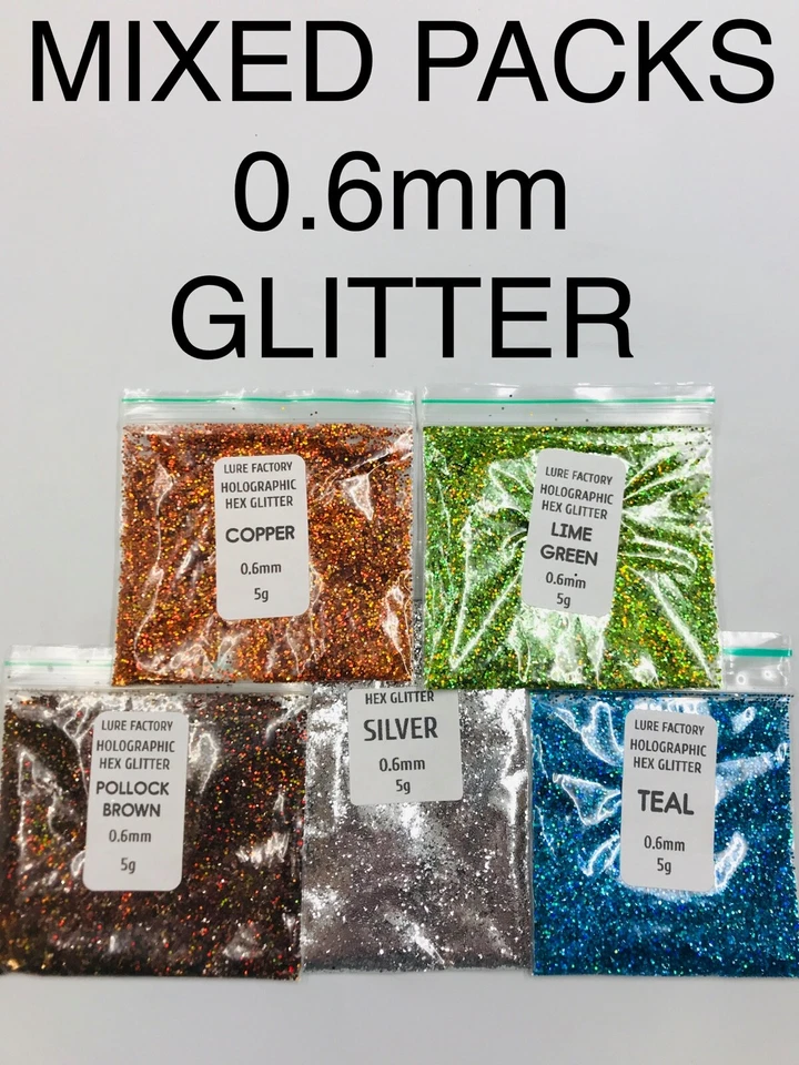 LURE FACTORY 0,6 mm HITZEBESTÄNDIGER GLITZER ZUR HERSTELLUNG VON WEICHEM KUNSTSTOFF ANGELKÖDERN HANDWERK USW.