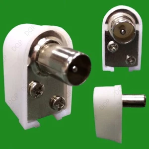 Male Right Angle RF Coaxial TV Aerial Connector Plug 90 Degrees Digital Coax - Picture 1 of 6