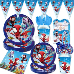 Spider-Man And His Best Friends Kids Birthday Party Tableware Set Paper Plate - Picture 1 of 30