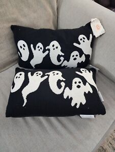 Ghost Pillow Black White Hallow Home Halloween Double Sided Tiktok Viral 10”X16”