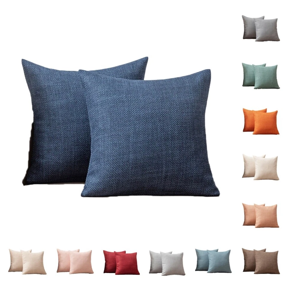 2 PCS Classic Linen Cushion Cover Home Sofa Car Bedroom Office Throw Pillow Case - image 1 of 1