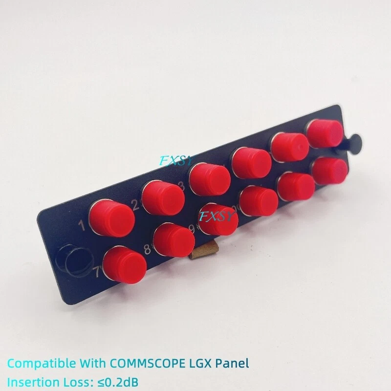 Fiber Adapter Panel with 12 FC/UPC SM Adapter for 1U LGX Enclosure Rack Mounted - Image 1 of 4