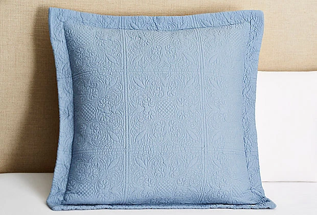 FUNDA DE ALMOHADA MATELASSE ACOLCHADA EURO SHAM: HOTEL ALGODÓN AZULEJO EUROPEO MEDALLÓN Foto 1 de 1