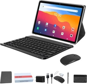 2023 Newest 2 in 1 Tablet 128GB Storage+1TB Expand 10 inch Tablets, 2.4G&5G WIFI - Picture 1 of 8
