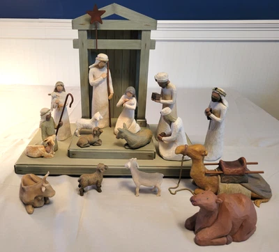 Willow Tree Demdaco Susan Lordi 16 pc Nativity Set Manger Included no boxes - Image 1 of 4