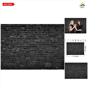 Black Brick Wall Photography Backdrop 7x5FT Vinyl Vintage Studio Prop - Picture 1 of 8