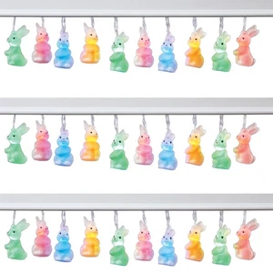 Collections Etc LED Lighten 10 Bunny Colored String Lights NO SIZE - Picture 1 of 2