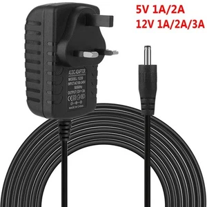 UK Plug Power Supply 5V 12V 1A 2A 3A Mains Transformer Charger AC/DC Adapter - Picture 1 of 17