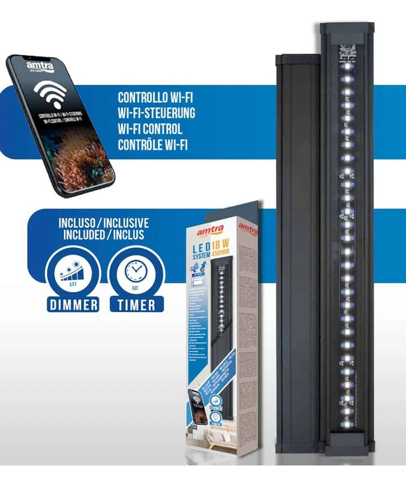 Lampada a Led 48 W Amtra System Reef Wi-fi per acquari da 115 a 150 cm Amtra  - Photo 1/1