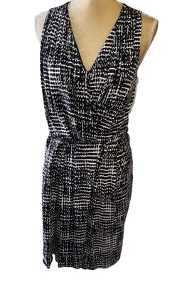 Shoshanna Black/white V/neck Dress Size 10 - Imagem 1 de 4