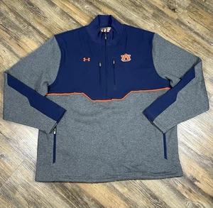 Under Armour Pullover Giacca Uomo 2XL Auburn Tigers Cold Gear 1/2 Zip Pile - Foto 1 di 13