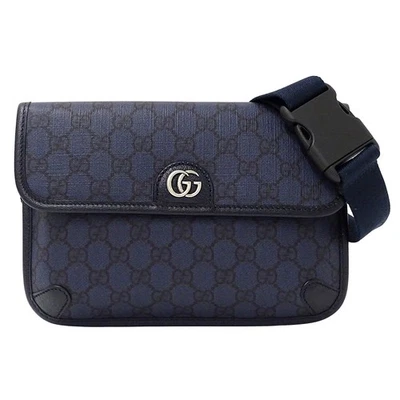 Сумка GUCCI тела талии плеча GG Supreme petite Marmont темно-синий 825947 - Изображение 1 из 4