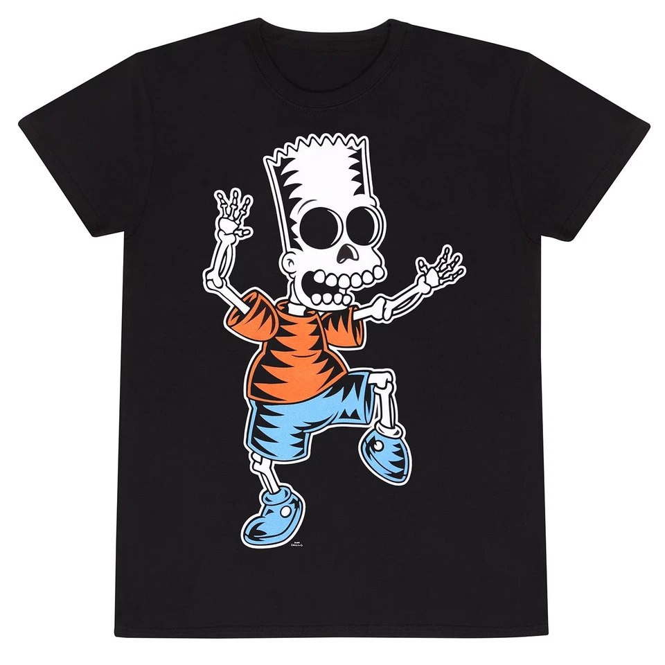 Heroes Inc. Officially Licenced The Simpsons - Skeleton Bart Unisex Black T-Shir - Imagen 1 de 1