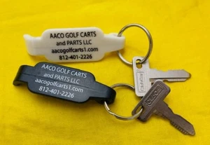 2 CLUBCAR GOLF CART KEYS W/2 *FREE*KEYCHAINS**-FITS CC DS & PREC MODELS ONLY - Picture 1 of 1
