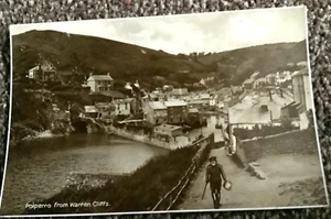 VINTAGE REAL PHOTO POSTCARD, POLPERRO FROM WARREN CLIFFS, CORNWALL EXC.COND. - Picture 1 of 1