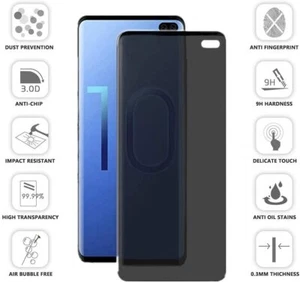 NUEVO Protector de Pantalla de Vidrio Templado Anti-Spy para Samsung Galaxy S10 PLUS - Imagen 1 de 8