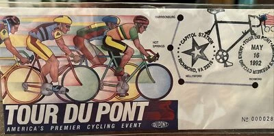 1992 Tour Du Pont Commemorative Stamp Envelope - Richmond VA - Image 1 of 4