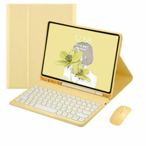 Bluetooth Keyboard Mouse Leather Flip Case For iPad 5/6th 7th 8th Gen Air Pro