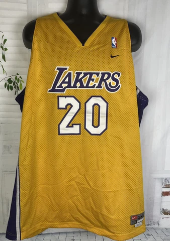 Nike Los Angeles Lakers Gary Payton Vintage Authentic Jersey Mens 3XL + 2 Gold Cover