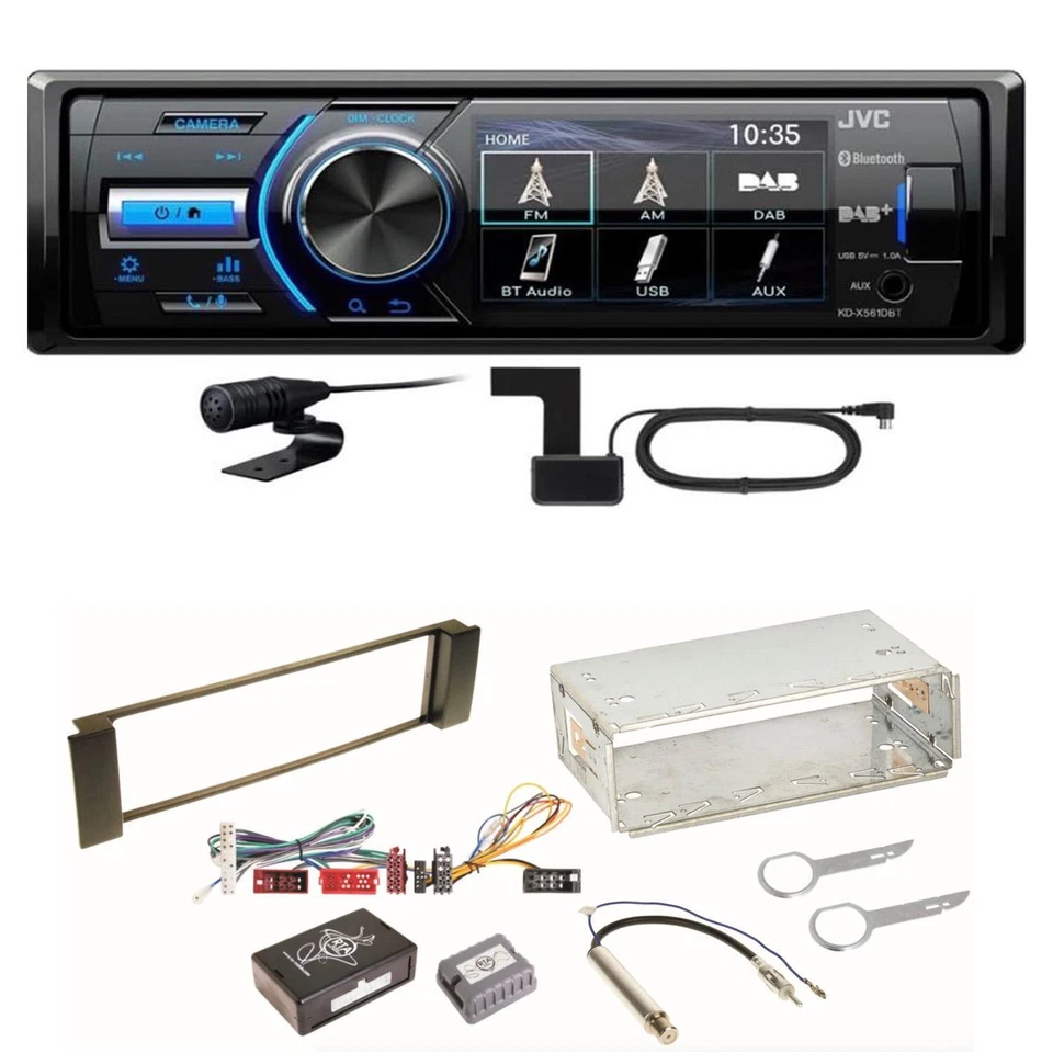 JVC KD-X561DBT DAB+ Bluetooth Autoradio USB FLAC Einbauset für Audi A3 8L A6 4B - Bild 1 von 1