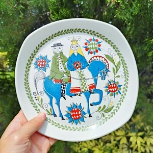 Vintage MCM Figgjo Flint Norway Saga Plate Turi Gramstad Silkscreen Design Retro - Picture 1 of 3