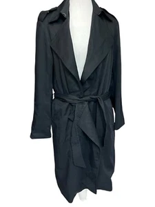 Women's Size Small AllSaints Bexley Mac Jacket Trench Black Coat - Picture 1 of 16