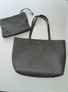 Gray Shoulder Bag/ Tote With Makeup Bag Included - Picture 1 of 10