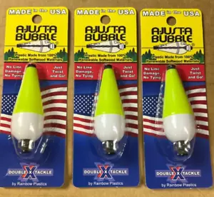A-Just-A-Bubble (3) Chartreuse/White & 3 Pink***6 Total Bobbers*** - Picture 1 of 3