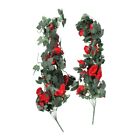 2X(Artificial Rose Fake Flowers Hanging Plant Wall Home Balcony Basket3962