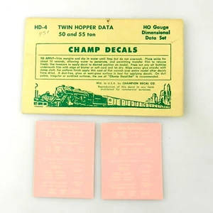 Champ Decals HO #HD-4 50 & 55 Ton TWIN HOPPER DATA Complete Set T127 - Picture 1 of 2
