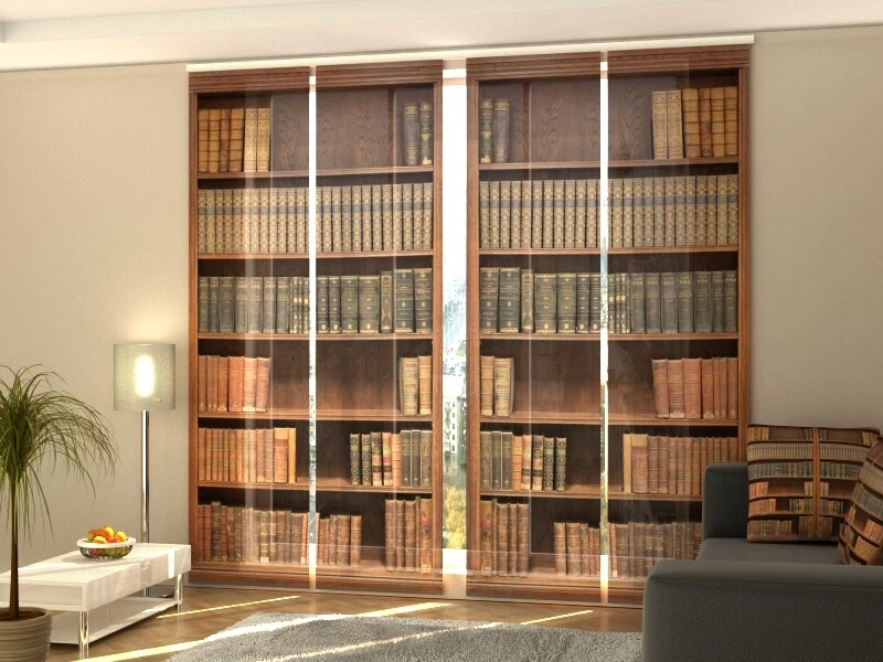 Foto-Schiebegardine Bücherregal, Flächenvorhang mit Motiv, Fotodruck, auf Maß - Bild 1 von 1