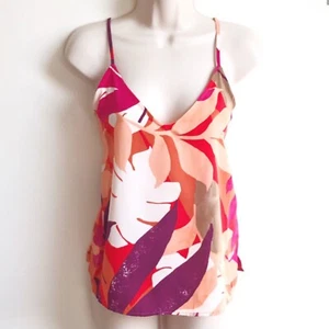 Camiseta sin mangas A New Day hermosa tropical floral camisola para mujer mediana rosa blanca - Imagen 1 de 4