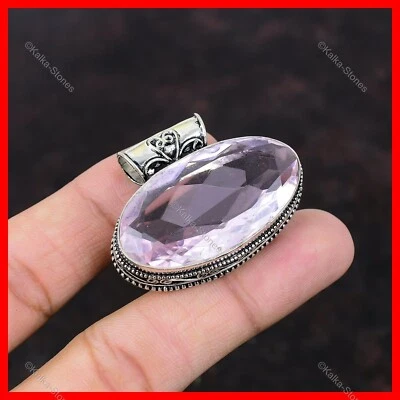 Nuevo colgante vintage de plata de ley 925 kuncita rosa natural venta día de la amistad Foto 1 de 4