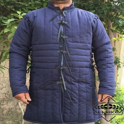 Medieval Gambeson, Thick Padded Aketon SCA Larp, Medieval vest Jacket  - Image 1 of 4