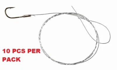 FLADEN Match / Friedfischangelhaken mit Widerhaken an Mono-Schnur gebunden - Beladen Vantage 10 pro Packung