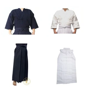 Japanese AIKIDO Uniform Top Pants Set Hakama for Adult Martial Art Training Suit - Picture 1 of 18
