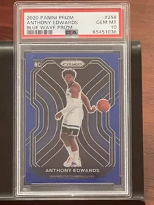 2020-21 Panini Prizm - Blue Wave Prizm #258 Anthony Edwards (RC) - Picture 1 of 2