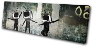 Graffiti Pop Banksy Street SINGLE CANVAS WALL ART Picture Print - Picture 1 of 1