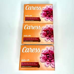 Caress Daily Silk Bar Soap Floral Oil Essence LOT of 3 NEW - Picture 1 of 6