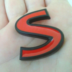 Red 3D Metal S Sport Car Trunk Rear Emblem Badge Decal Sticker Q30 50 70 IPL - Picture 1 of 4