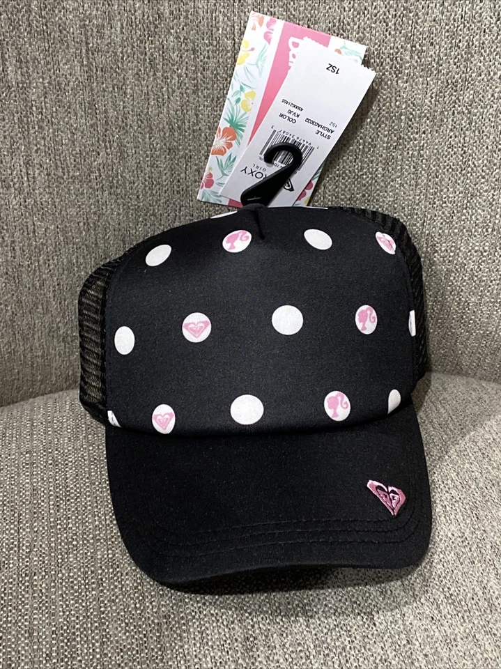 Roxy X Barbie Lunares Negro Sombrero Niñas Talla Snap Sombrero Ajustable Foto 1 de 4