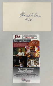 Howard Cann Signed Index Card JSA Certified NYU Basketball Coach HOF! (d.1992) - Picture 1 of 5