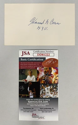 Howard Cann Signed Index Card JSA Certified NYU Basketball Coach HOF! (d.1992) - Image 1 of 4