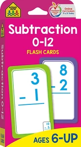 School Zone - Subtraction 0-12 Flash Cards - Ages 6 and Up, 1St Grade, 2Nd Grade - Picture 1 of 12