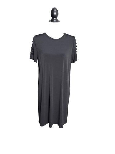 Abito maglietta donna Michael Kors nero aderente con maniche a reticolo taglia M