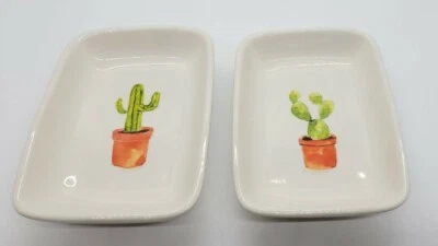 Platos de cocina Rae Dunn de dos piezas para servir cactus desierto occidental 5x4 pulgadas Foto 1 de 2